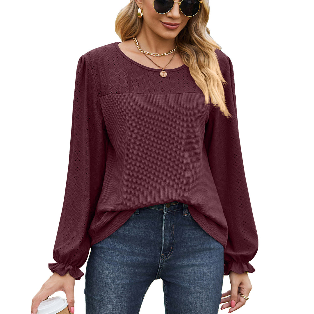 Women's top with textured design and elegant puff sleeves Lune London