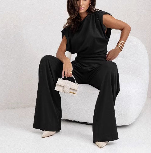 Ladies Sophisticated Wide Leg Jumpsuit Lune London