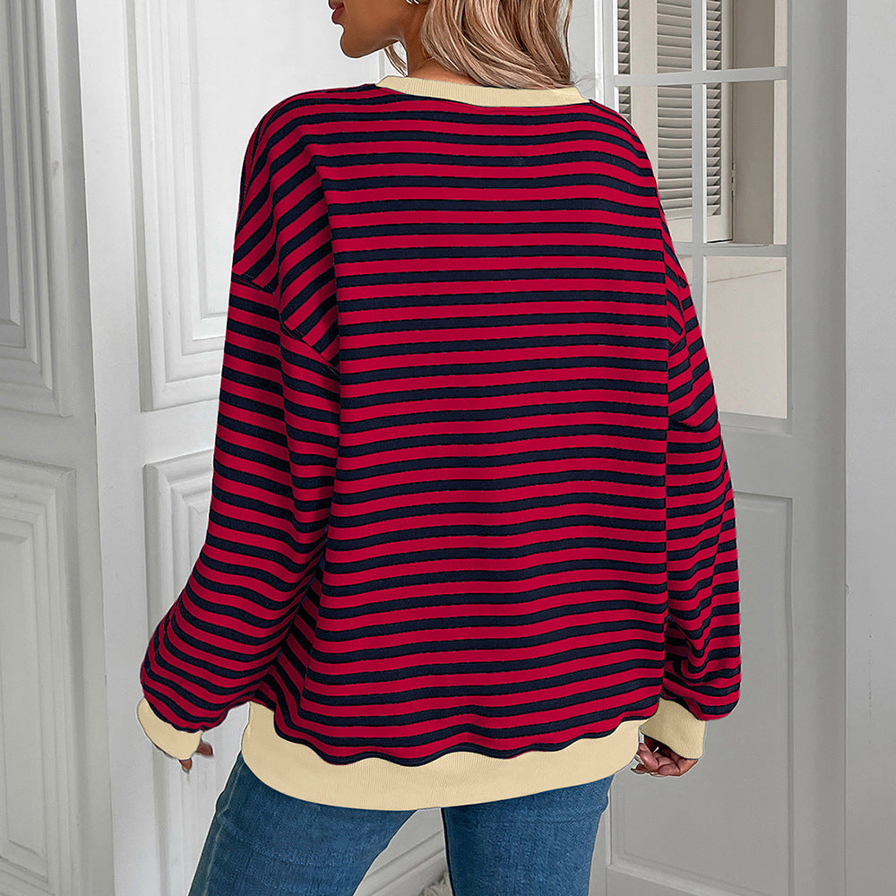 Striped women's sweater with relaxed fit Lune London