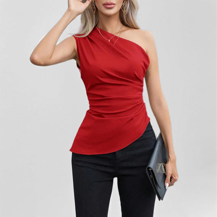 Tops Élégant Femme À Une Épaule avec Volants et Coupe Asymétrique Chic & Stil