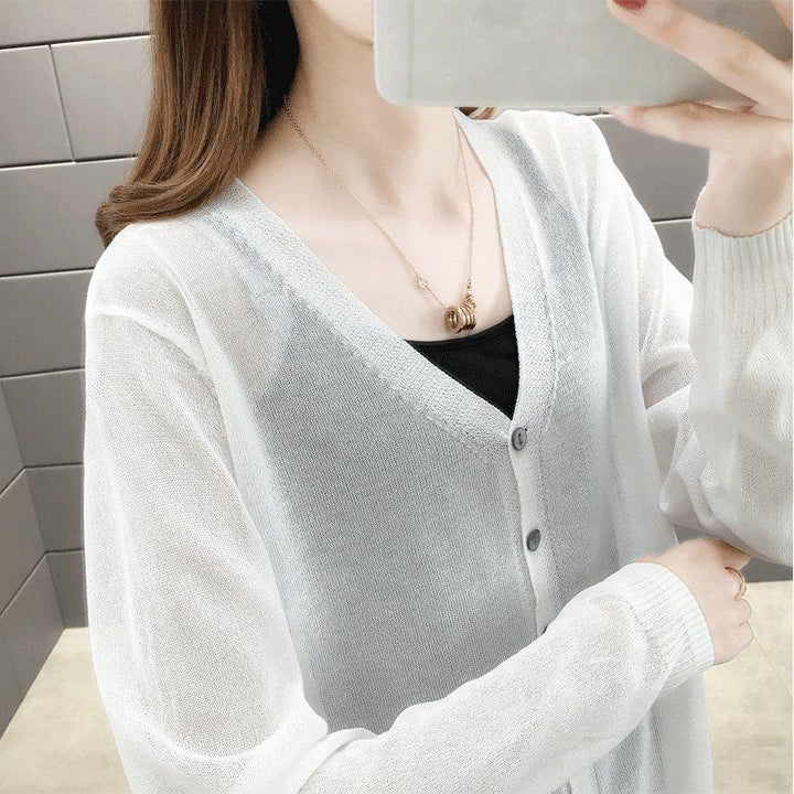 Cardigan femme avec col en V et détails de boutons Chic & Stil