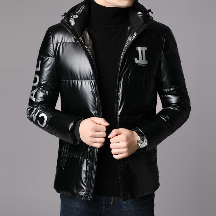 Lightweight and stylish down jacket for men with high collar Lune London
