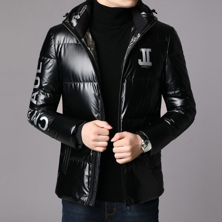 Lightweight and stylish down jacket for men with high collar Lune London