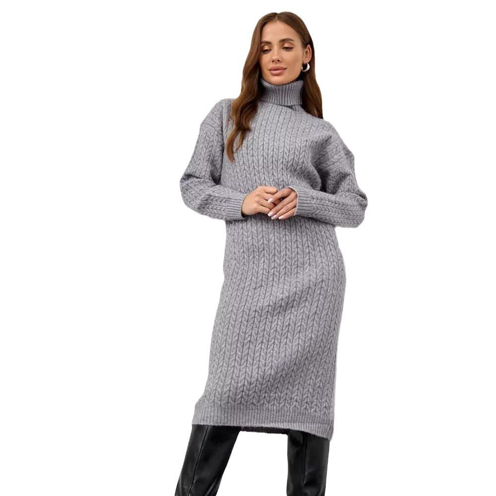 Pull à col roulé en tricot épais pour femmes avec un motif en câble moderne et une coupe décontractée Chic & Stil