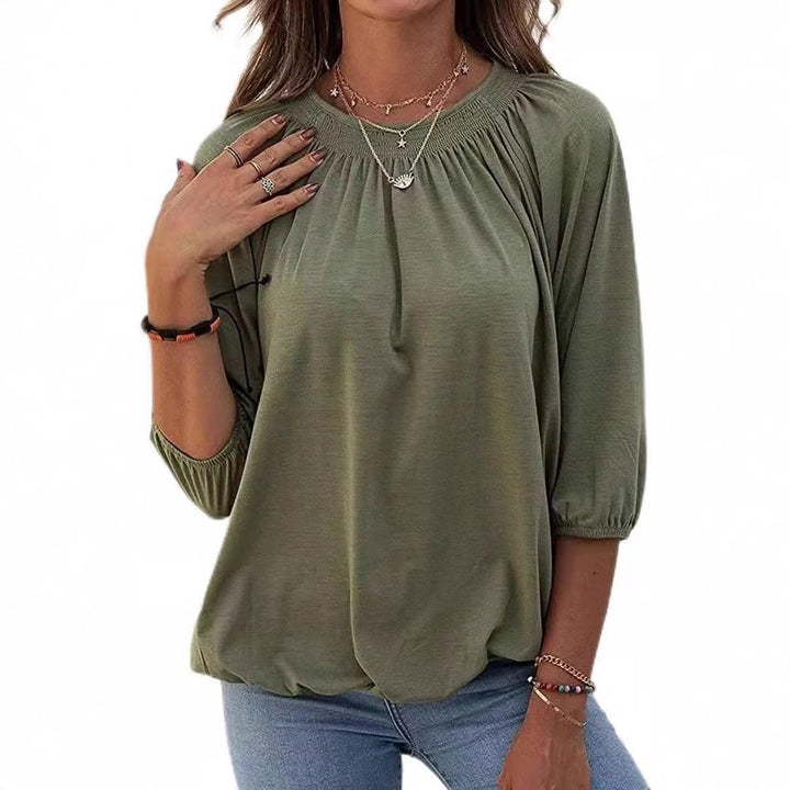 Oversized casual women's shirt with ruffles and viscose fabric Lune London