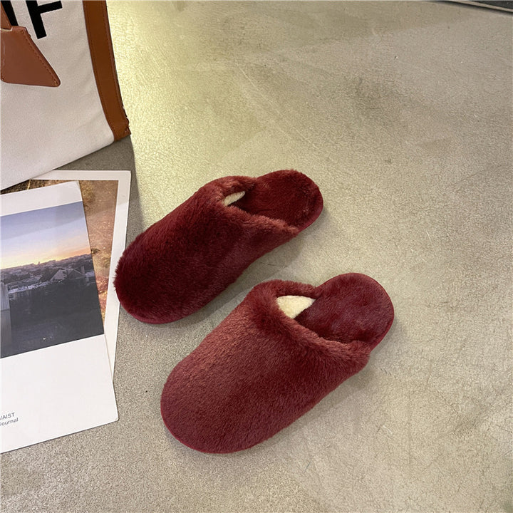Ladies Plush Slippers in Soft Material Lune London