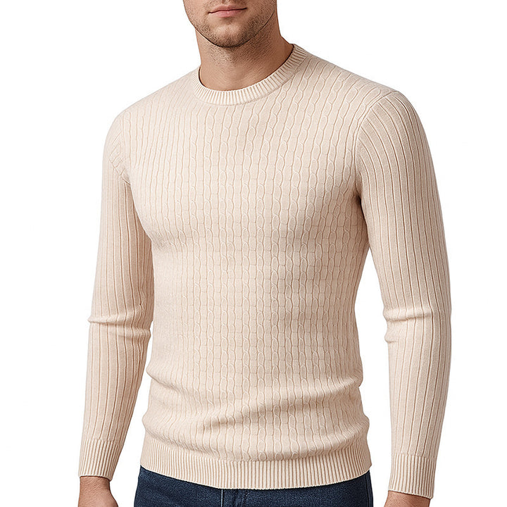 Fine knit sweater for men with structured twisted pattern Lune London