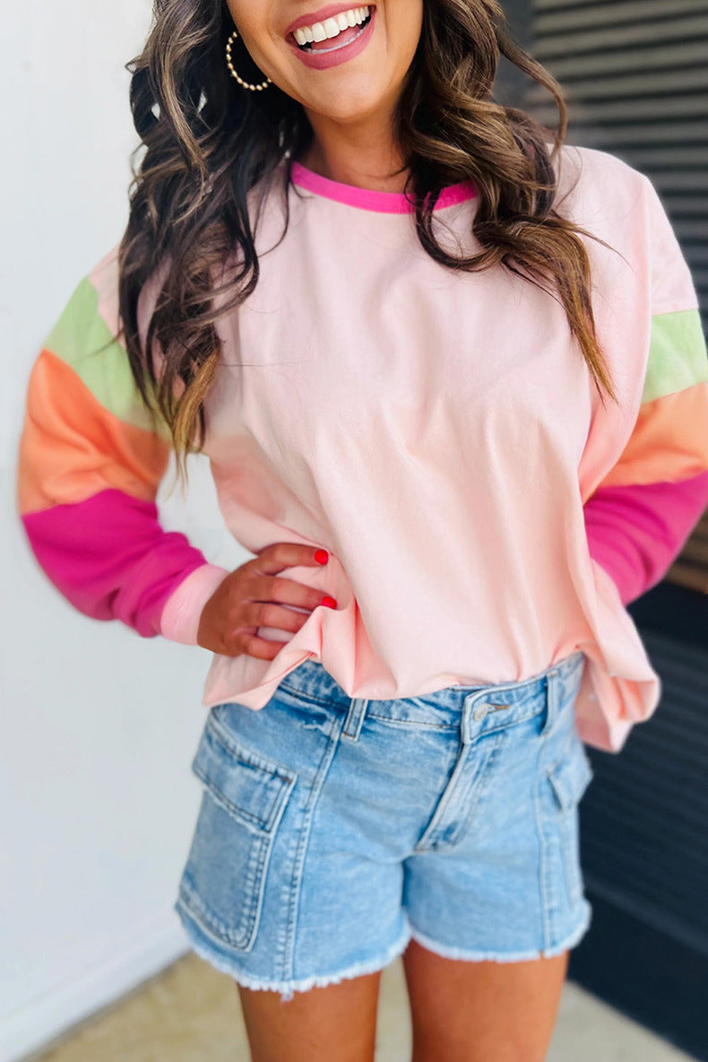 Ladies casual sweatshirt with contrasting sleeves Lune London