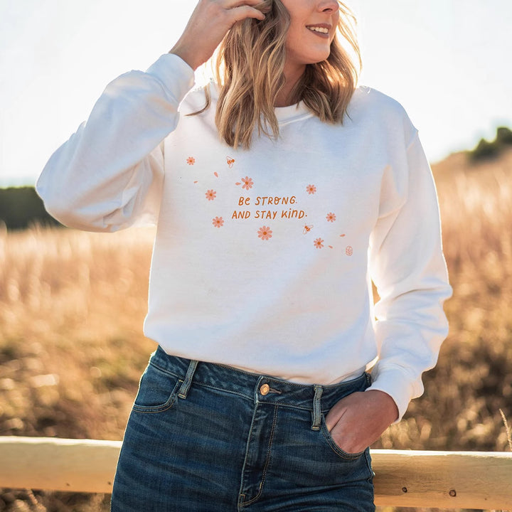 Sweat-shirt femme avec message inspirant et design floral Chic & Stil