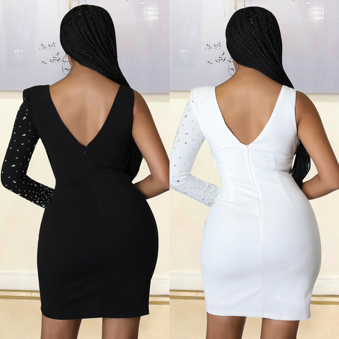 Ladies Elegant Mini Dress Cut Out with Rhinestone Details Lune London