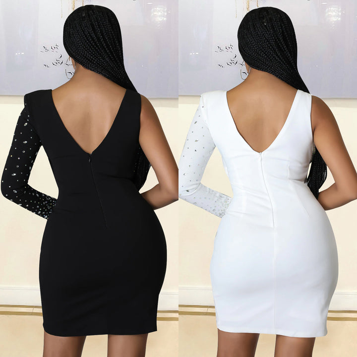 Ladies Elegant Mini Dress Cut Out with Rhinestone Details Lune London