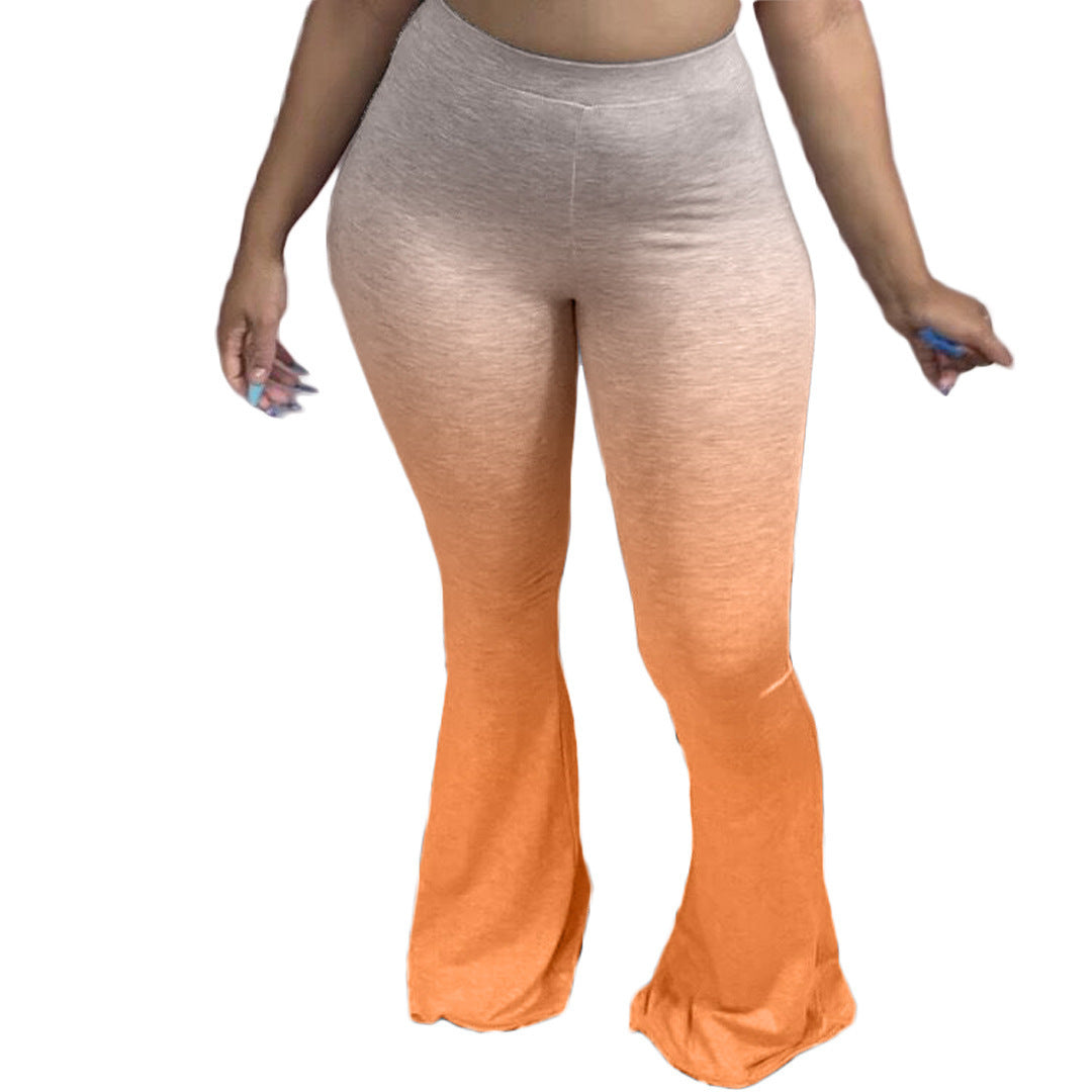 Lune London women's flared sports leggings with gradient colors