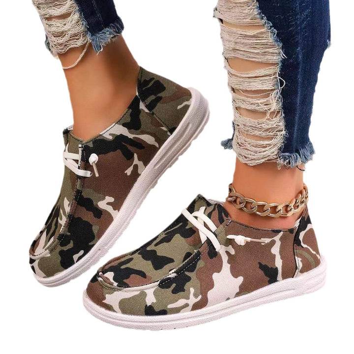Comfortable sneakers for women with chic and stylish camouflage design