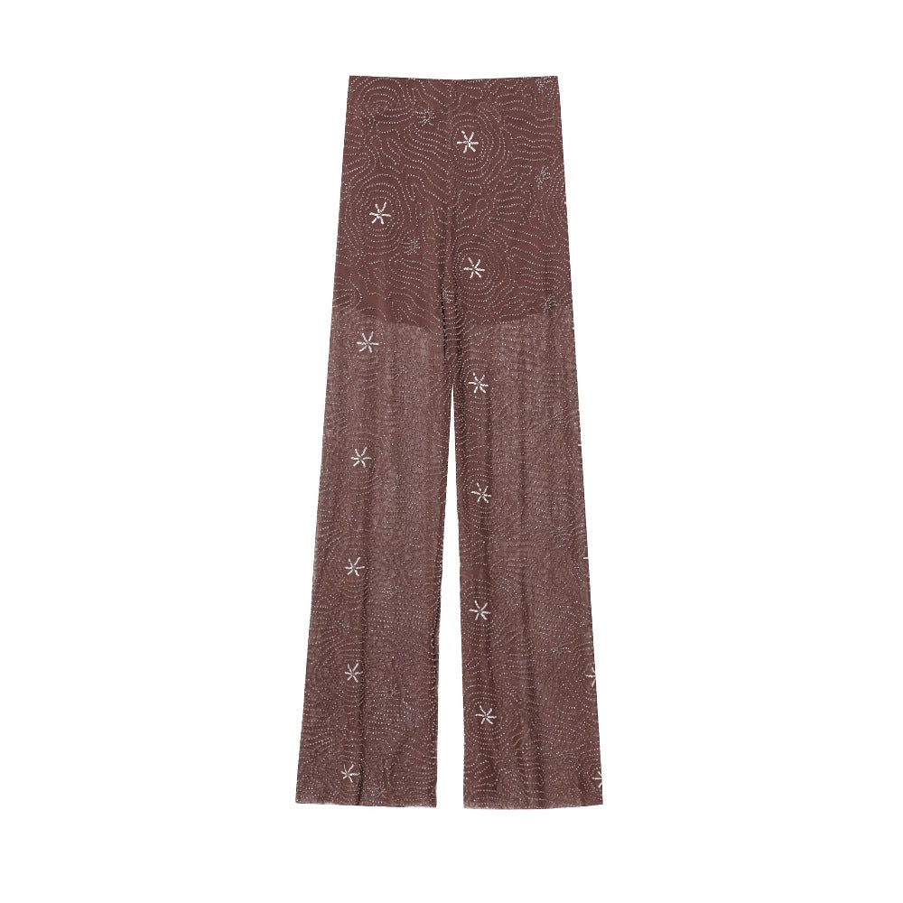 Loose pants for women with elegant embroidery Lune London
