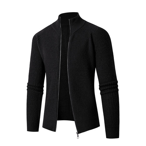 Men's knitted jacket with full zip and high collar Lune London