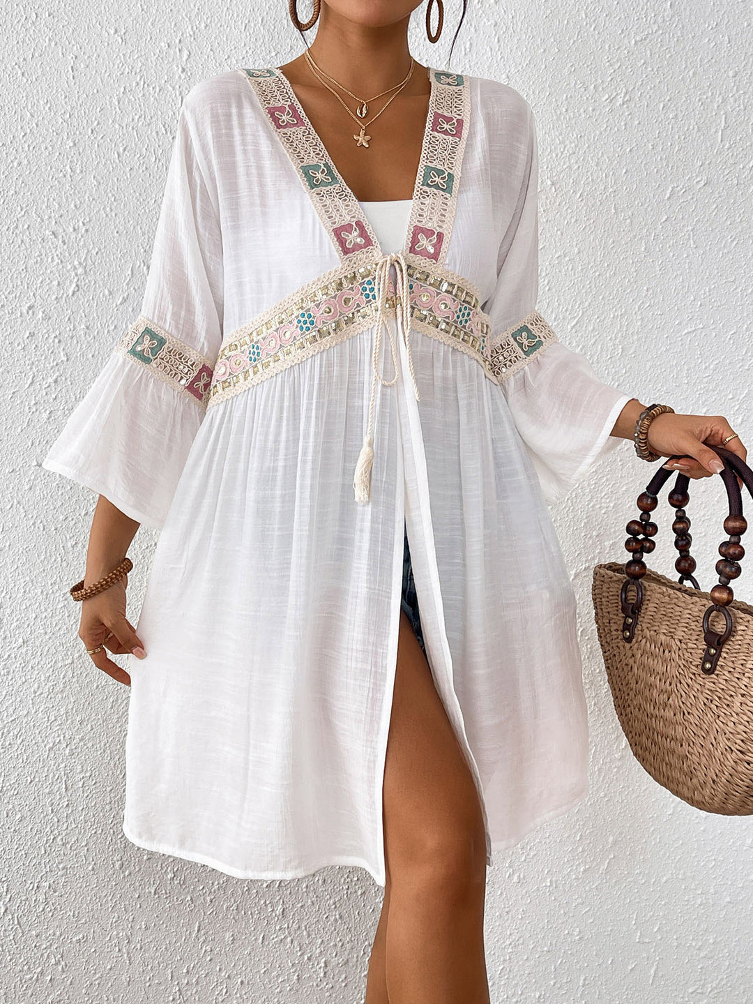 Women Bohemian decorative beach cover-up Lune London