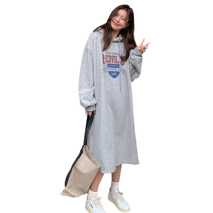 Women's hoodie dress with casual cut and stylish graphic print Lune London