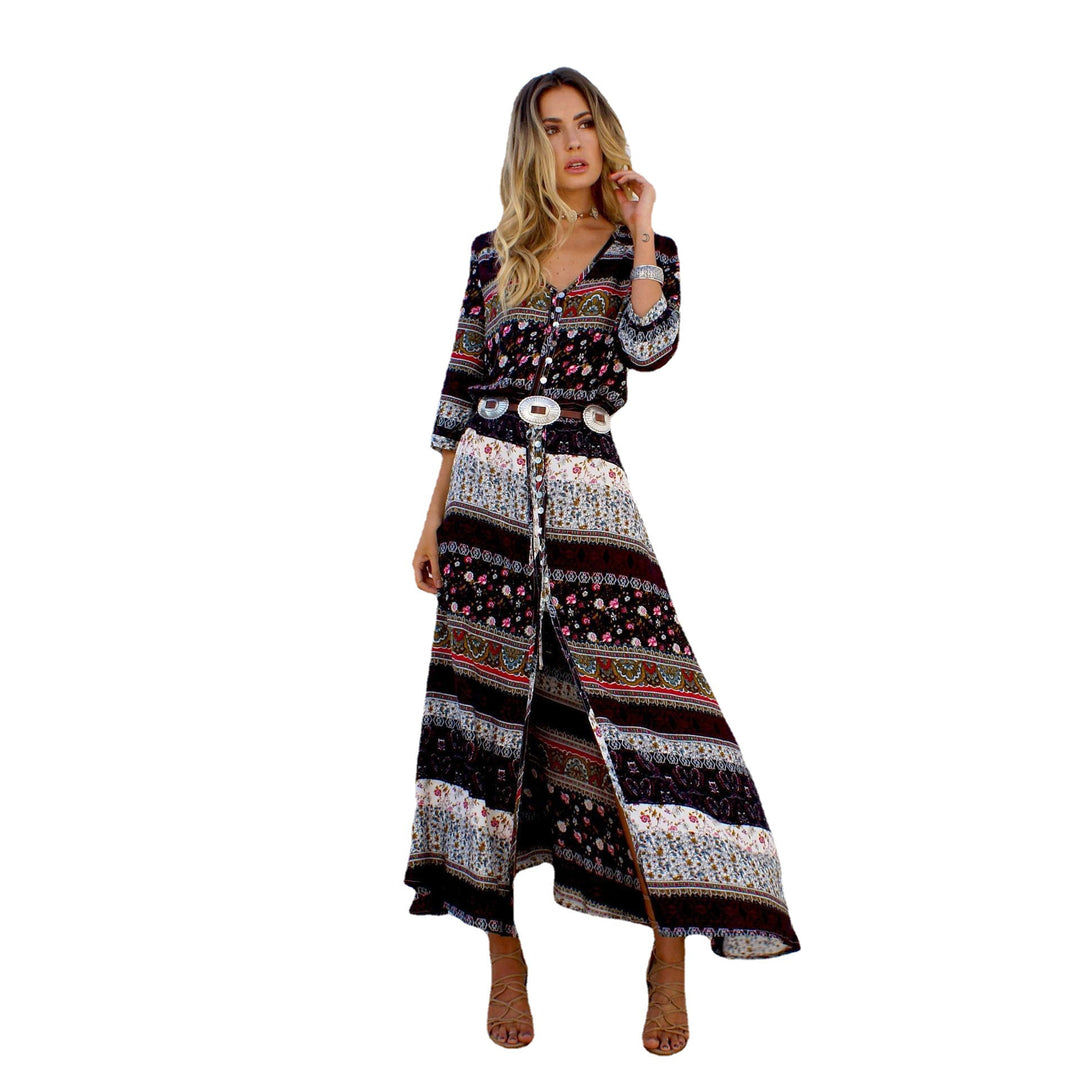 Bohemian Women's Floral Print Chic Maxi Dress