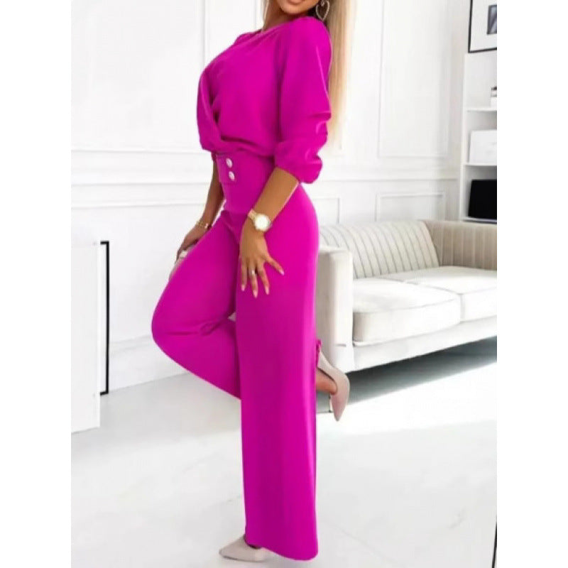 Elegant ladies jumpsuit with wide legs Lune London