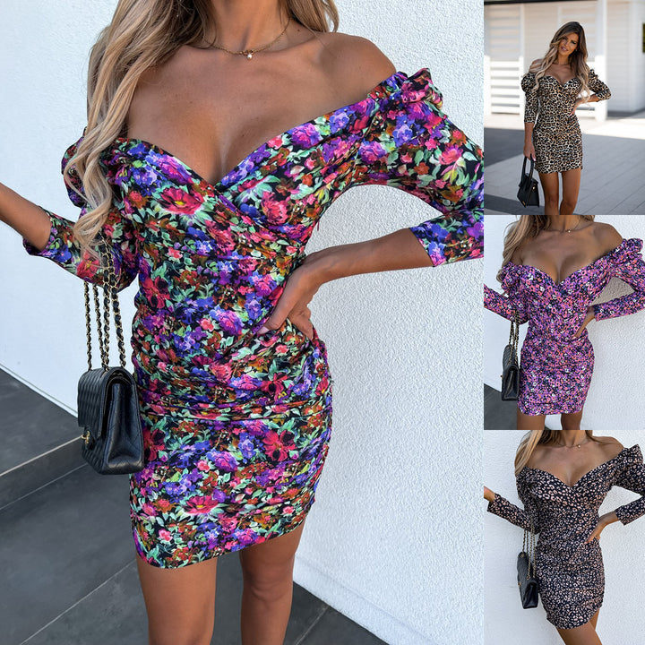 Chic and stylish women's structured leopard print bodycon dress