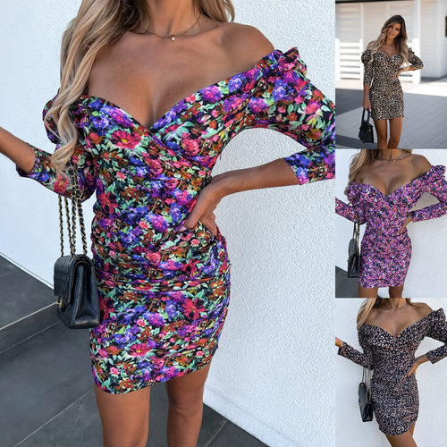 Chic and stylish women's structured leopard print bodycon dress
