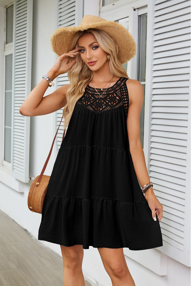 Lightweight summer dress for women with lace accents Lune London