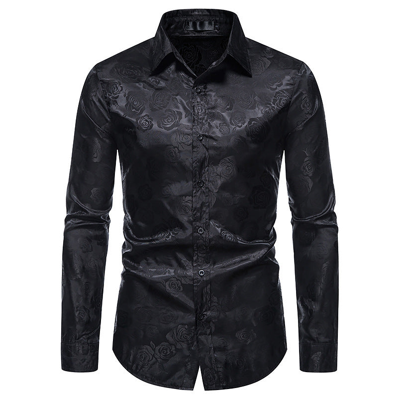 Shirt for men with floral patterns and an elegant shine Lune London