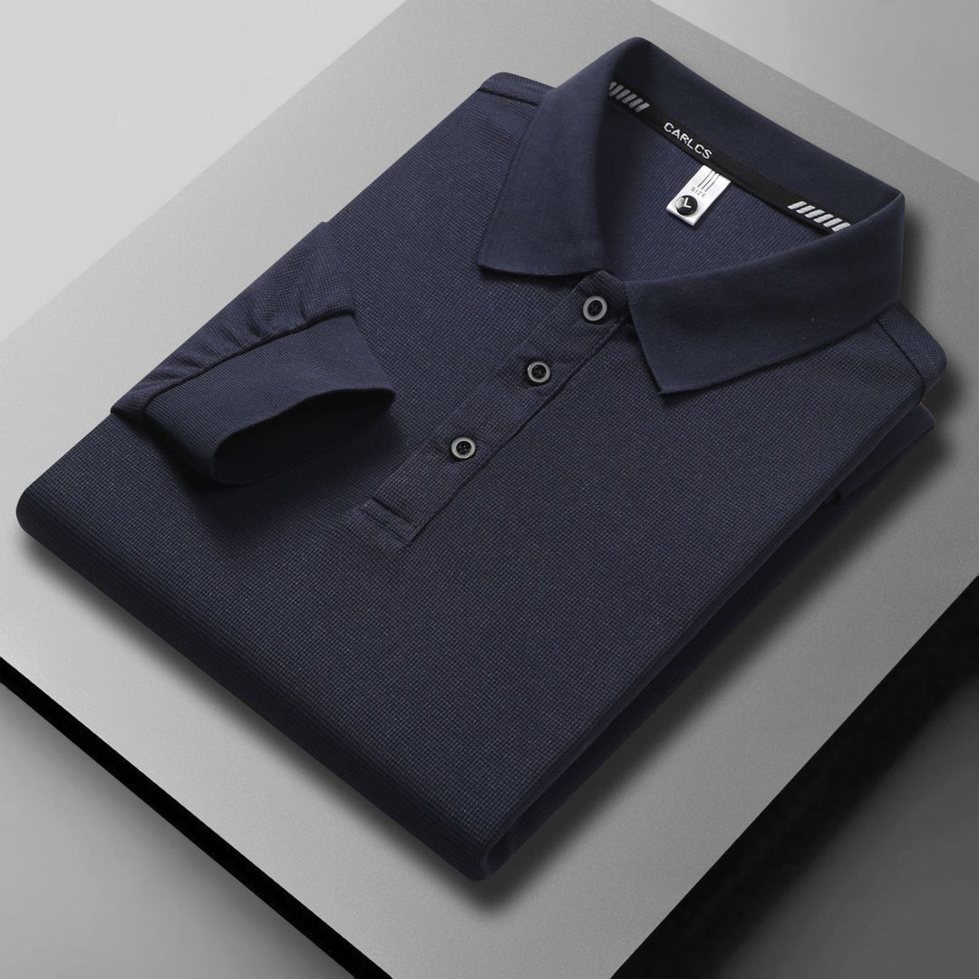 Breathable piqué polo shirt for men with elegant buttoning Lune London