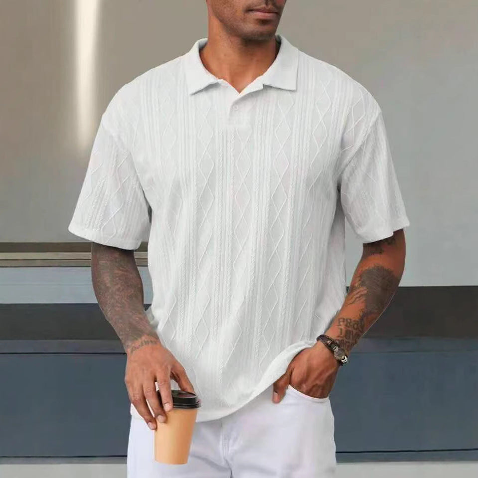 Men's Leisure Short Sleeve Textured Polo Lune London