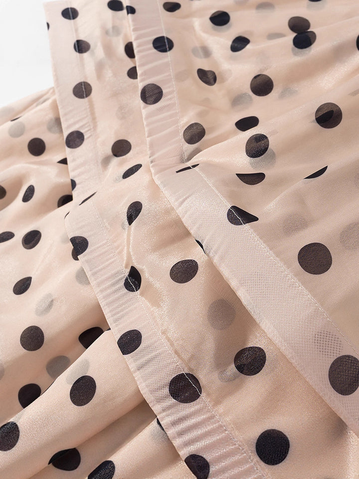 Maxi skirt for women with voluminous ruffles and polka dots Lune London