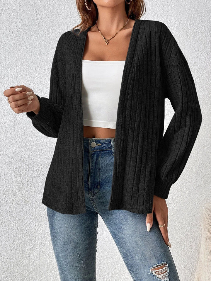 Women's knitted jacket with textured surface and long sleeves Lune London