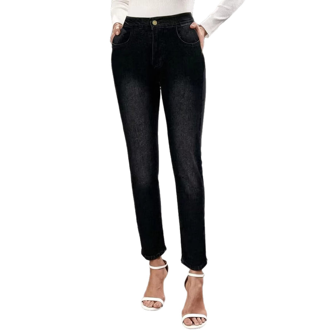 Women's Skinny Jeans in modern Used-Look with high waistband and elastic stretch Lune London