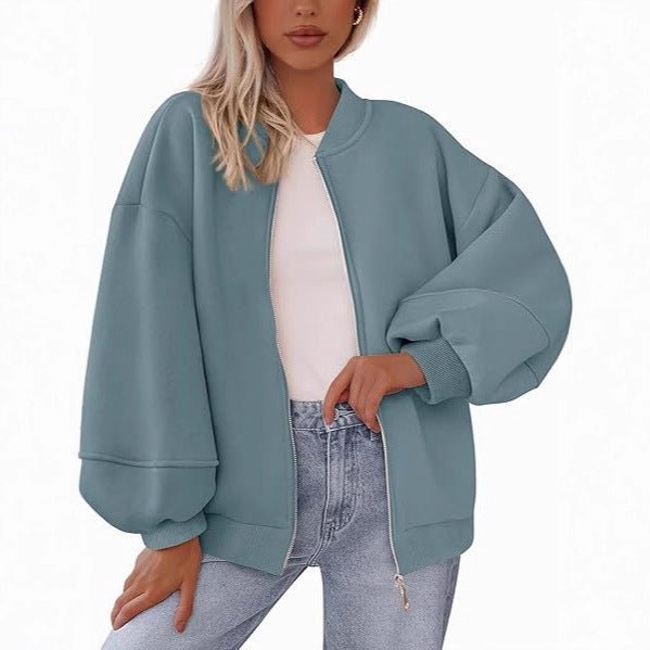 Ladies Casual Oversized Sweat Jacket Lune London