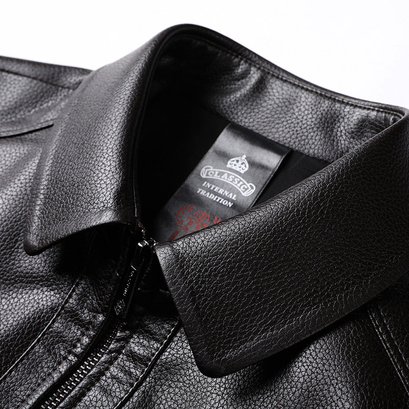 Elegant leather jacket for men with a modern cut Lune London