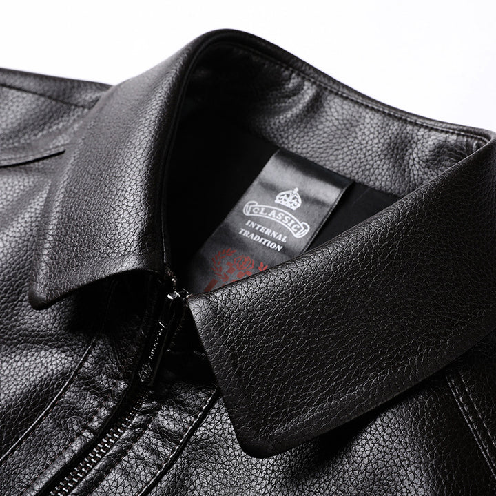 Elegant leather jacket for men with a modern cut Lune London