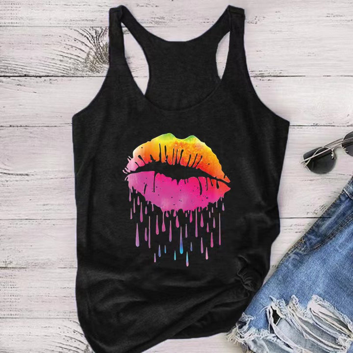 Women's tank top with trendy prints and a sporty cut at the back Lune London