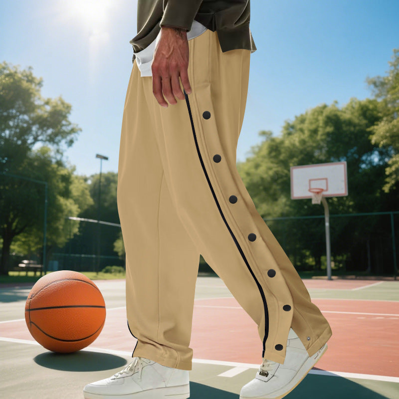 Men's sporty jogger pants with side snap buttons and elastic waist Lune London