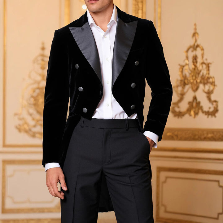 Sparkling velvet jacket for men with satin collar Lune London