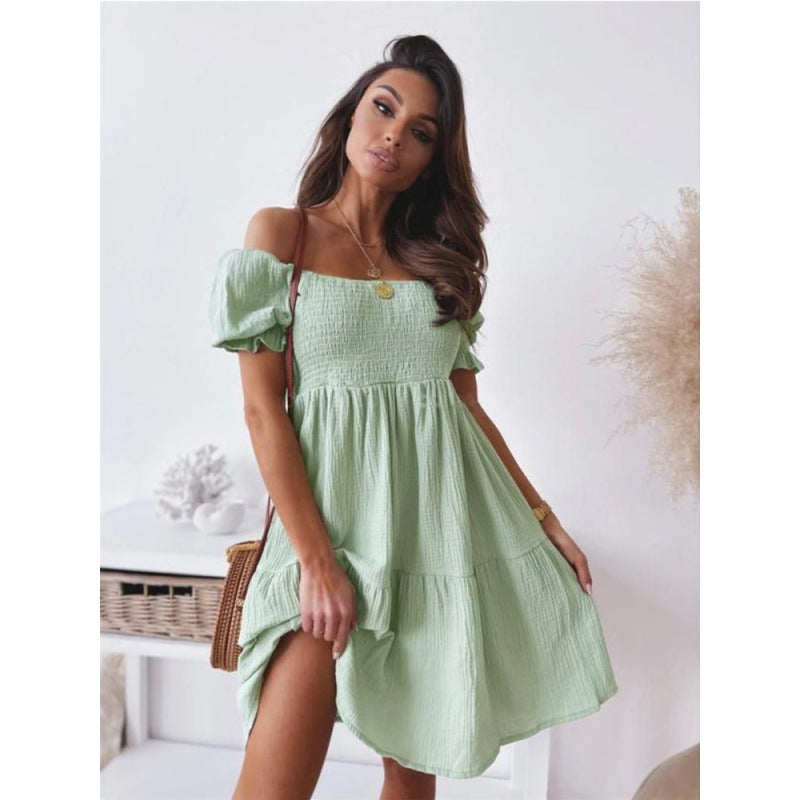 Lune London off-shoulder mini dress with ruffles for women