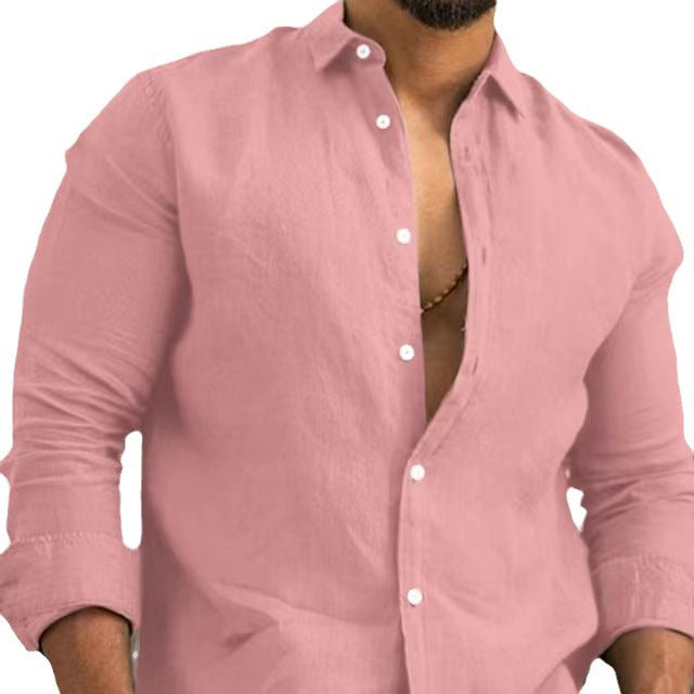 Elegant linen shirt for men with modern button placket Lune London