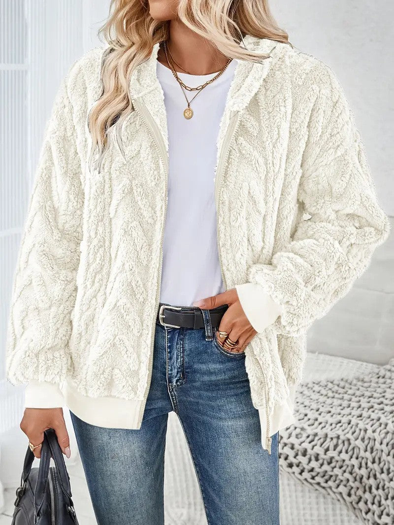 Fleece jacket for women with Lune London texture