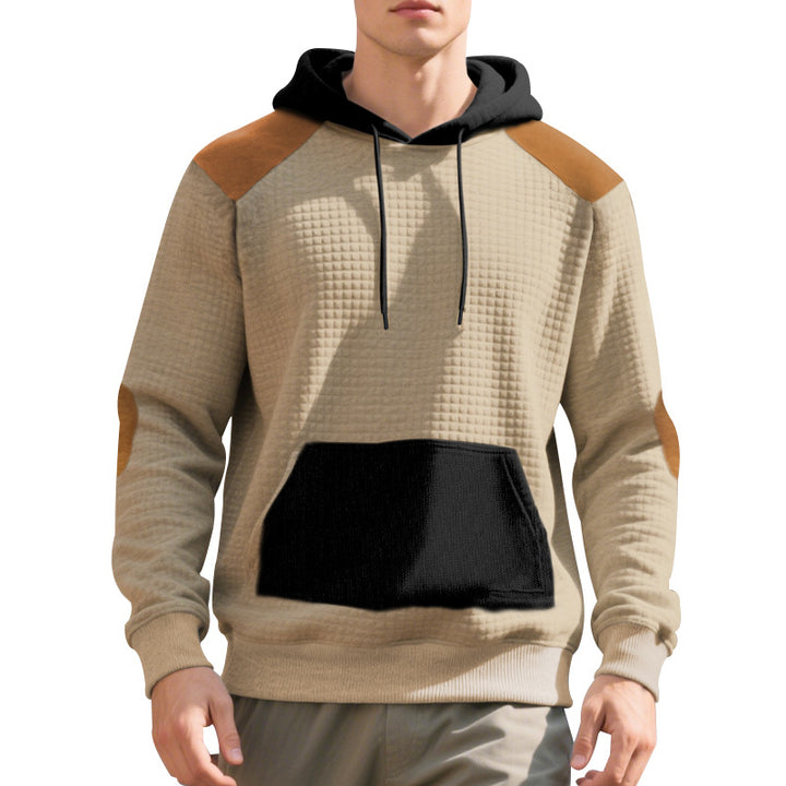 Men's Structured Fabric Hoodie with Contrast Details Lune London