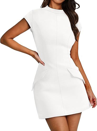 Fitted dress for women with short sleeves and practical pockets Lune London