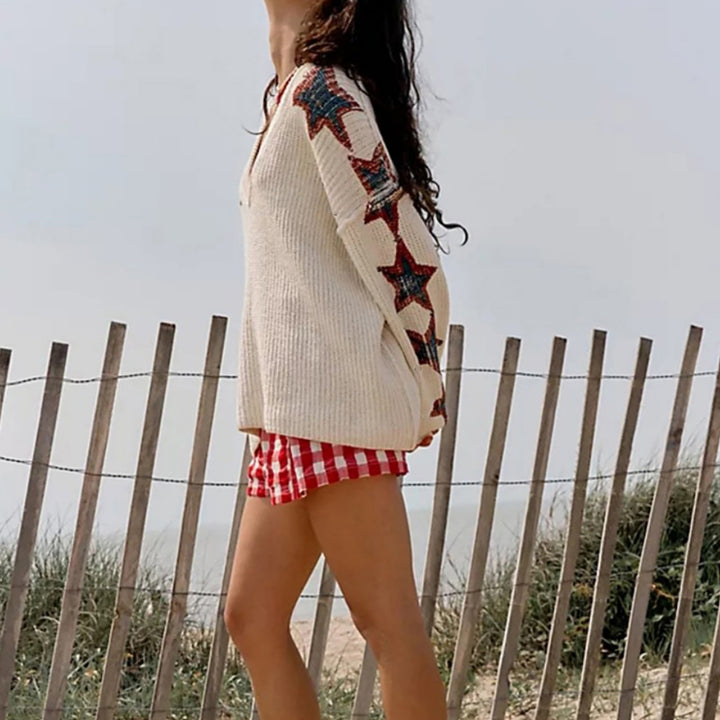 Oversized sweater for women with star pattern Lune London