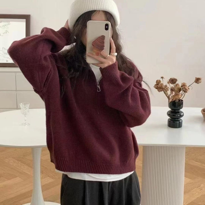 Pull stylé pour femmes avec demi-zip Chic & Stil