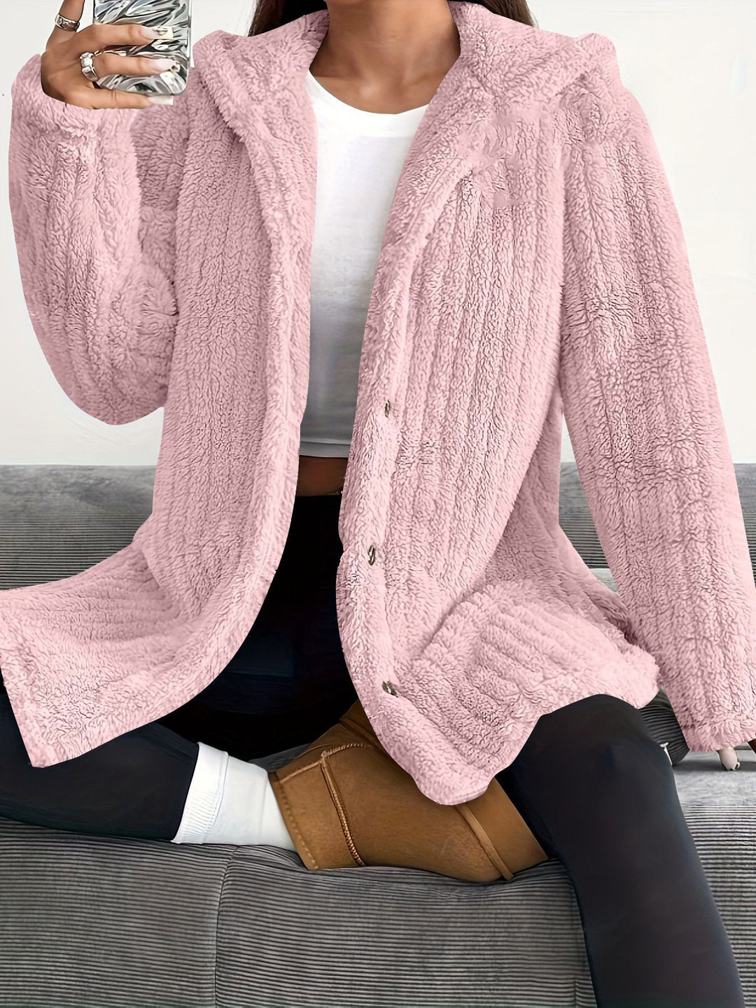 Soft fleece hooded jacket for women Lune London