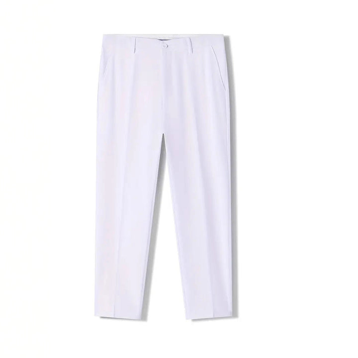 Modern slim fit suit trousers for men with elegant pleats Lune London