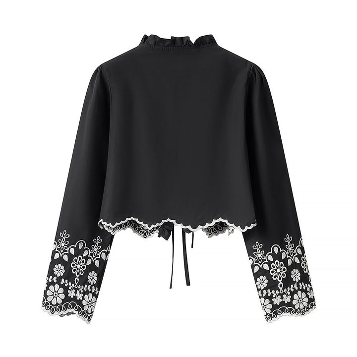 Elegant short bolero for women with floral embroidery Lune London