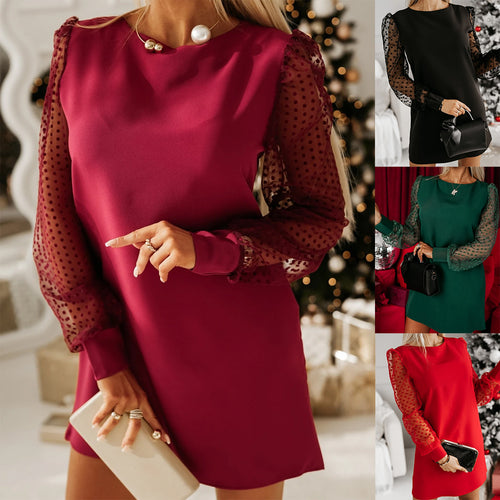 Lady's dress with transparent balloon sleeves Lune London