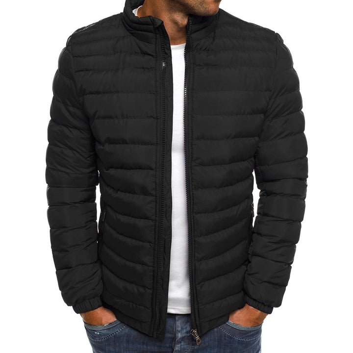 Lightweight quilted jacket for men with high collar and functional pockets Lune London